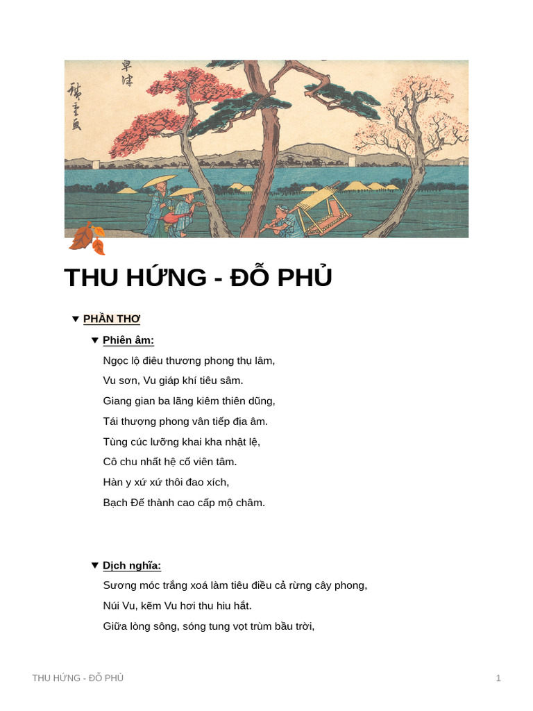 Thú Hứng Của Đỗ Phủ