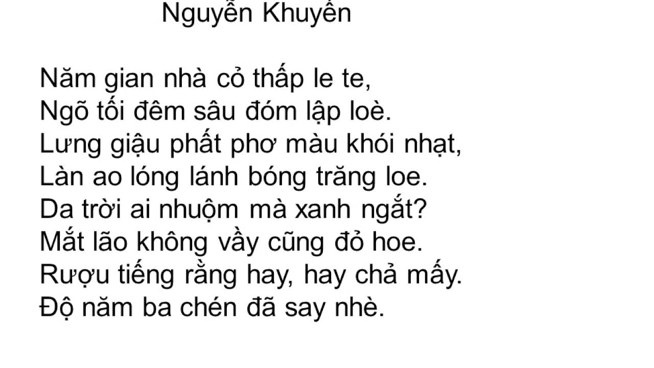Thu Vịnh - Bài Thơ Về Mùa Thu Của Nguyễn Khuyến