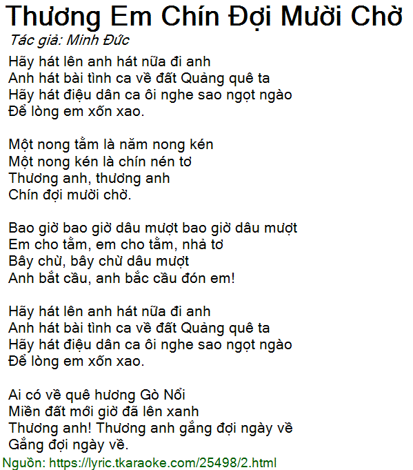 Thương Em Chín Đợi Mười Chờ
