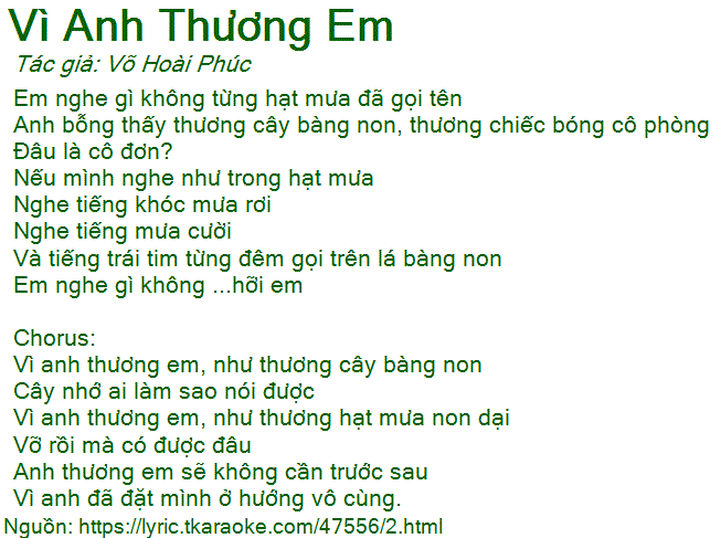 Thương Em Như Cây Bàng Non