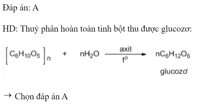 Thủy phân tinh bột trong môi trường axit