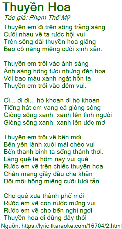 Thuyền Em Đi Trên Sông Trăng Sáng Lời