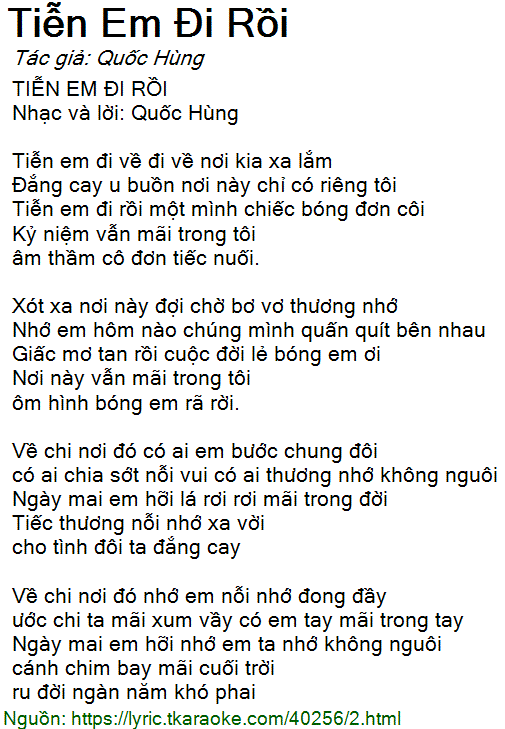 Tiễn Em Đi Rồi