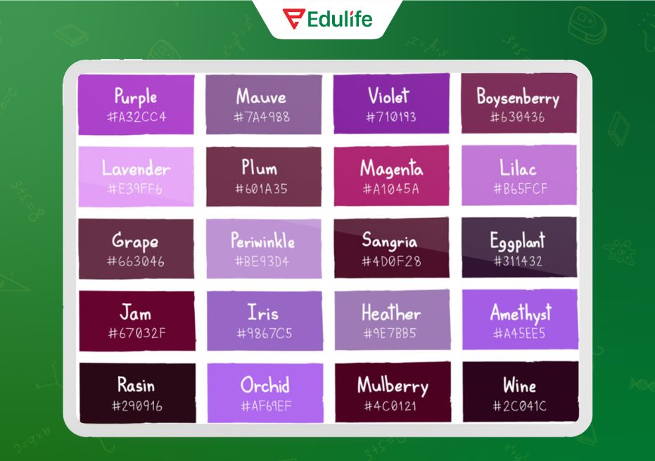 What is Purple in English?