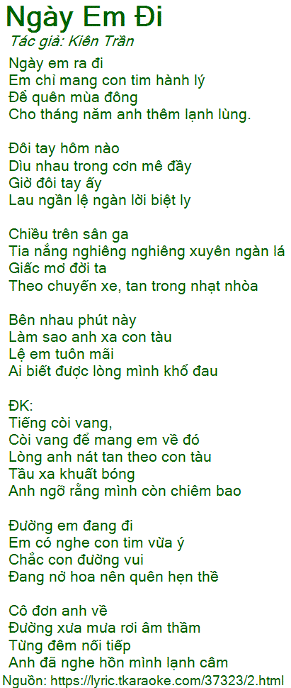 Tiếng Còi Vang Đã Mang Em Về Đó