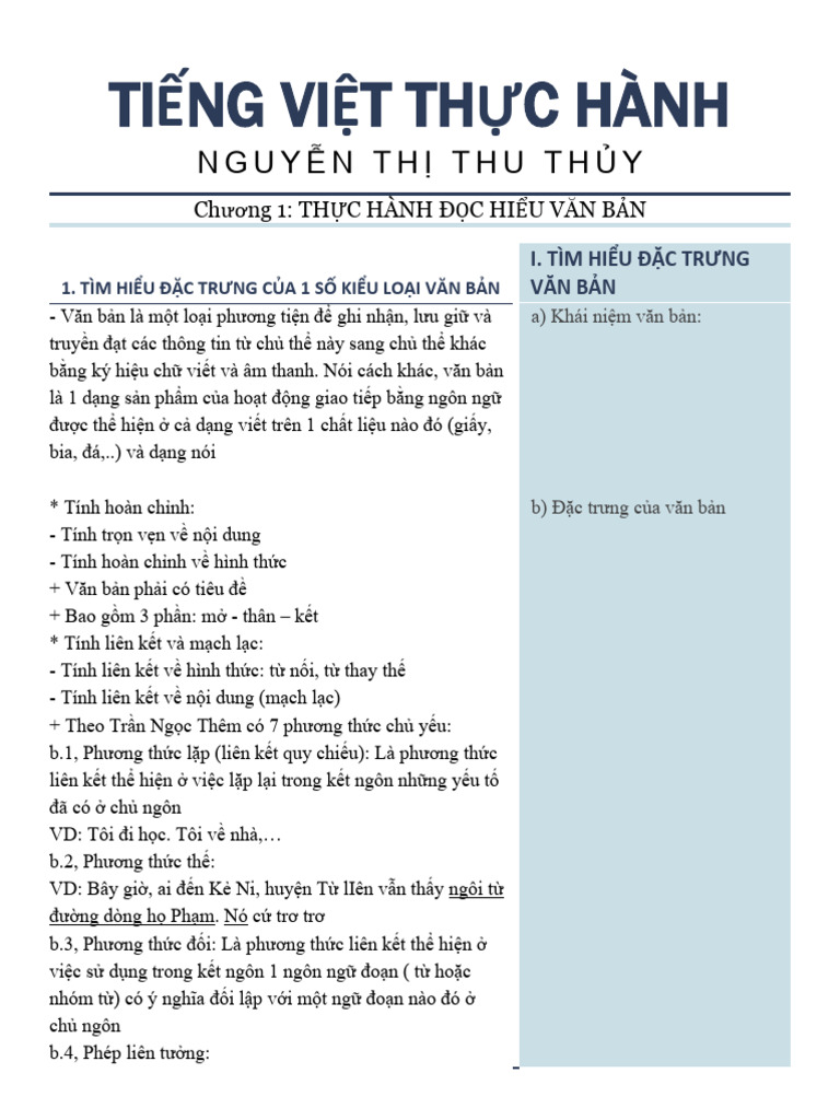 Tiếng Việt Thực Hành Là Gì?