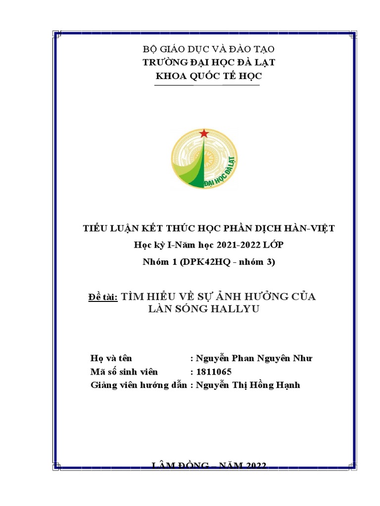 Sự tiếp nhận và ảnh hưởng của làn sóng Hàn Quốc trong giới trẻ hiện nay