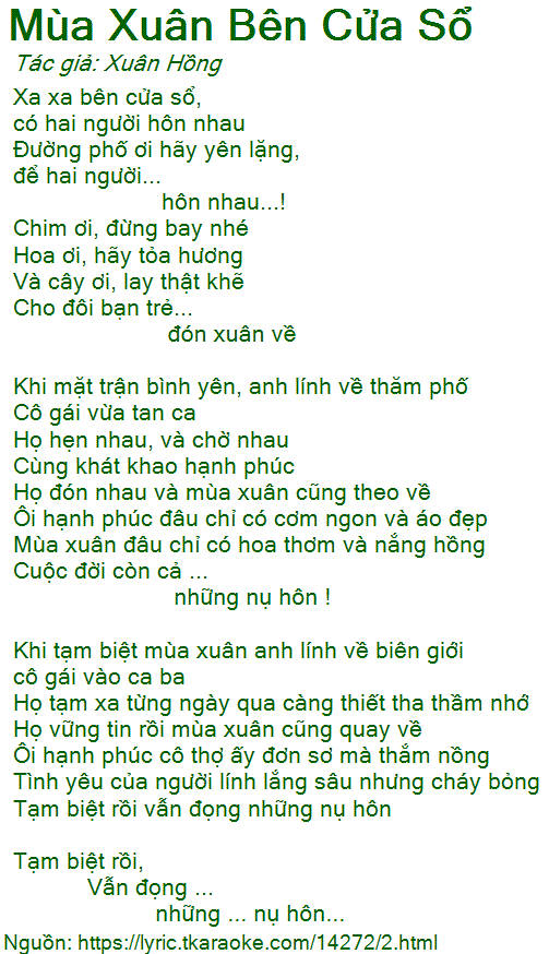 Mùa Xuân Bên Cửa Sổ Lời Bài Hát Gallery 2