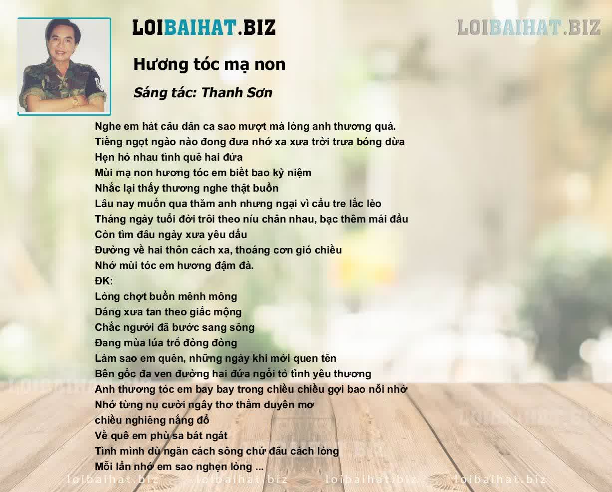 Hương Tóc Mạ Non Lời Bài Hát Gallery 1