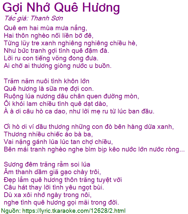Bài Hát Gợi Nhớ Quê Hương Gallery 2