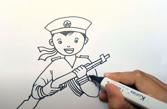 Vẽ Chú Bộ Đội Cầm Súng Gallery 2