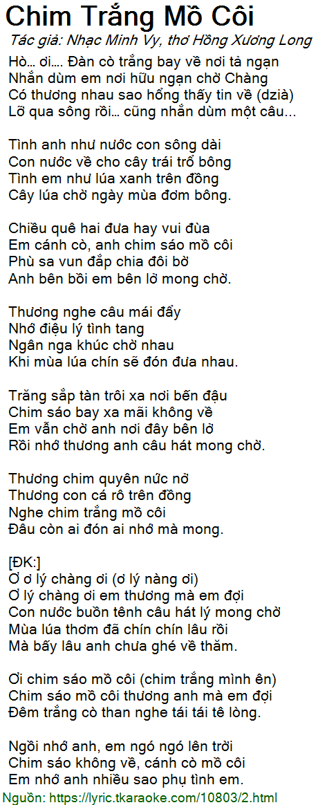 Chim Trắng Mồ Côi Lời Gallery 2