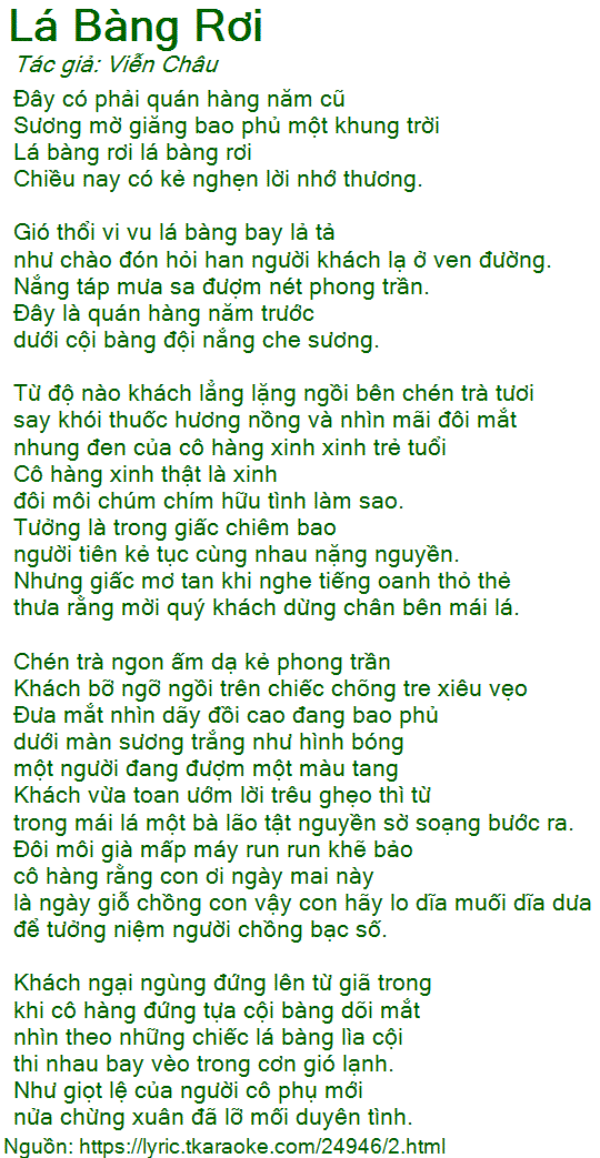 Lá Bàng Rơi Khắp Sân Trường Lời Bài Hát Gallery 1