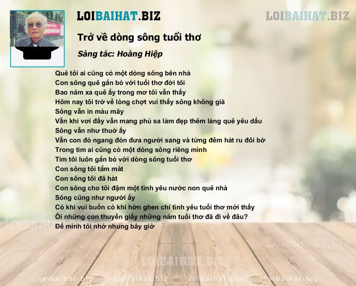 Lời Bài Hát Anh Thơ Trở Về Dòng Sông Tuổi Thơ Gallery 2