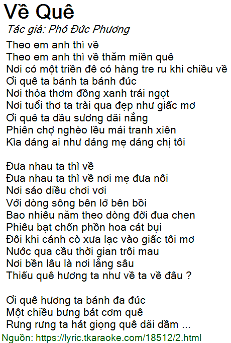 Lời Bài Hát Về Quê Mikelodic Gallery 1