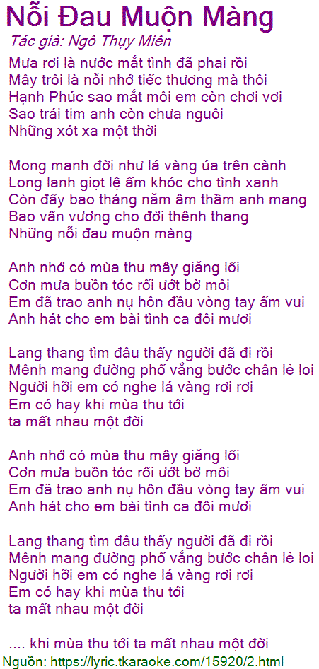 Nỗi Đau Muộn Màng Lời Bài Hát Gallery 2