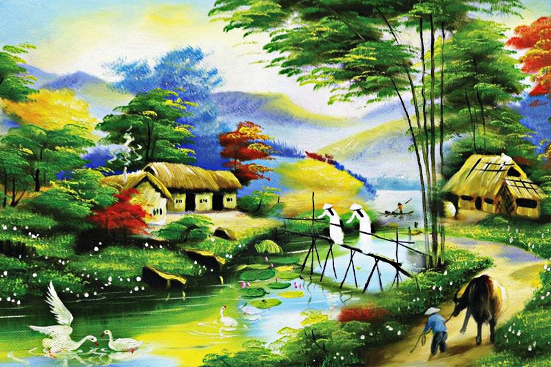 Tranh Phong Cảnh Làng Quê Việt Nam Gallery 2