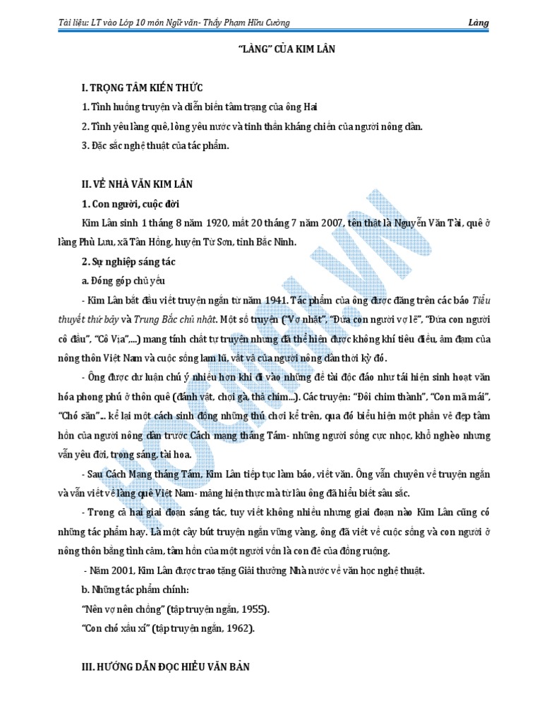 Làng Kim Lân PDF - Tải xuống miễn phí và đọc online Gallery 1