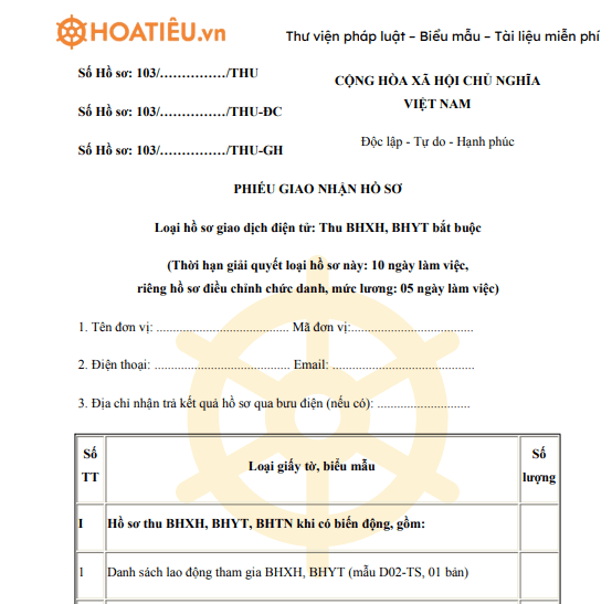 Phiếu giao nhận hồ sơ theo mẫu 103 Gallery 2