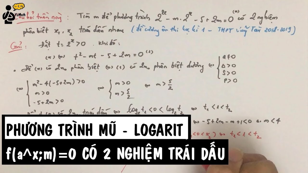 Tìm m để phương trình có 2 nghiệm phân biệt lớp 12