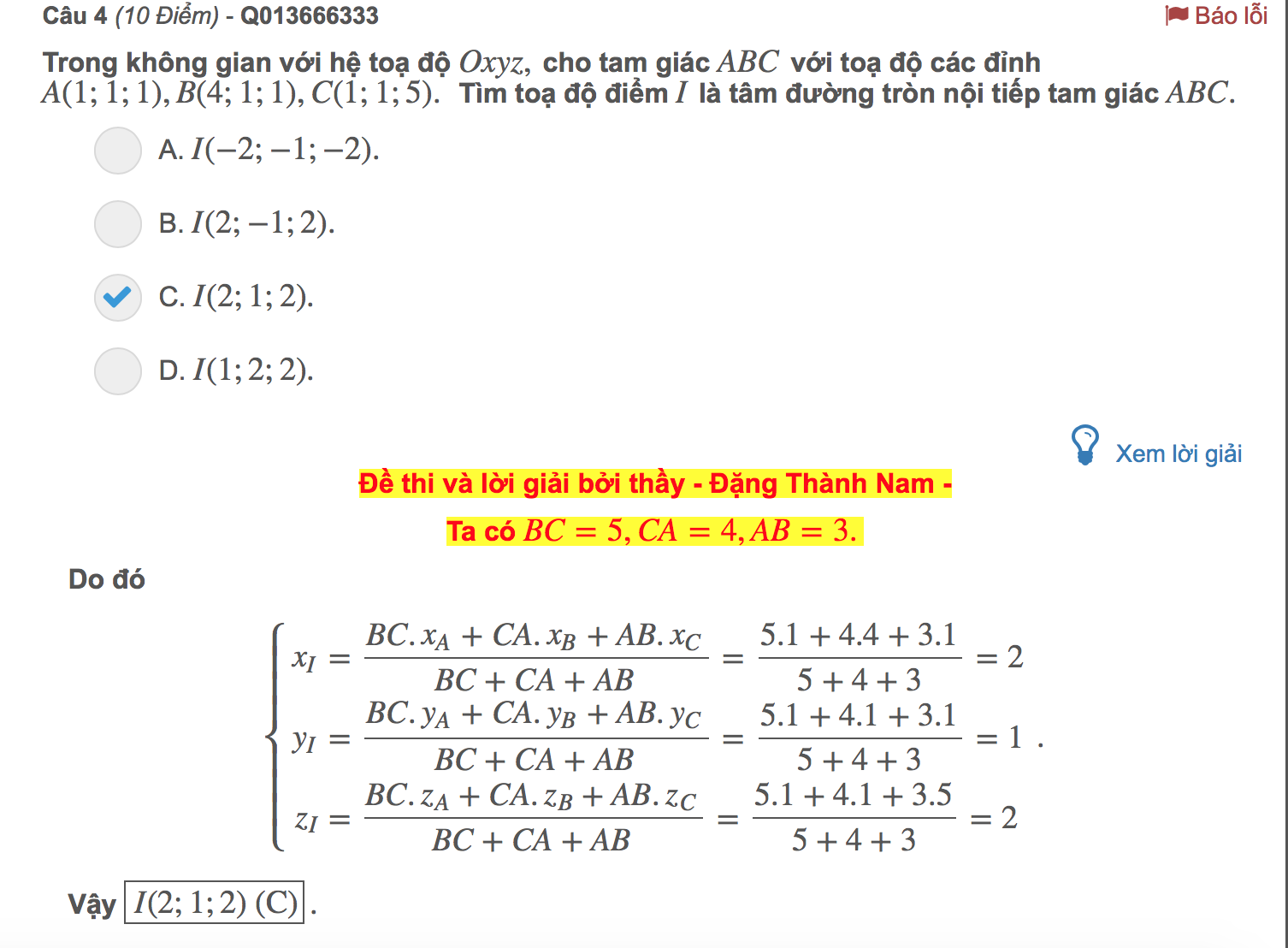 Viết phương trình đường tròn nội tiếp tam giác Gallery 1