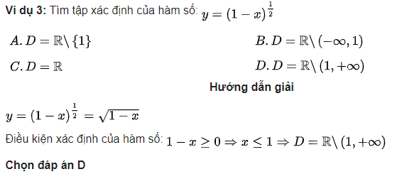 Tập xác định hàm số mũ