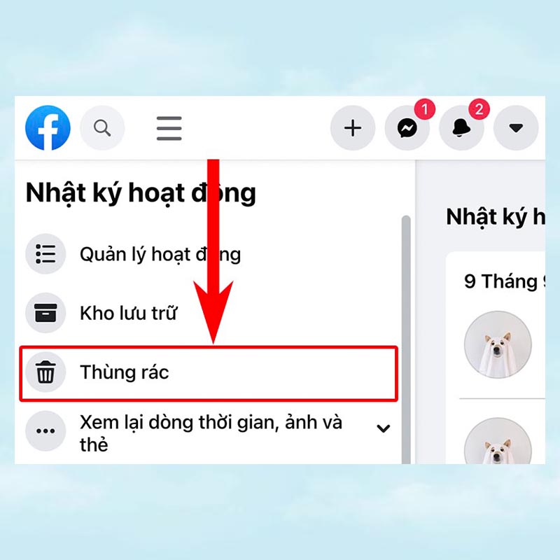 Tìm Thùng Rác Trên Facebook