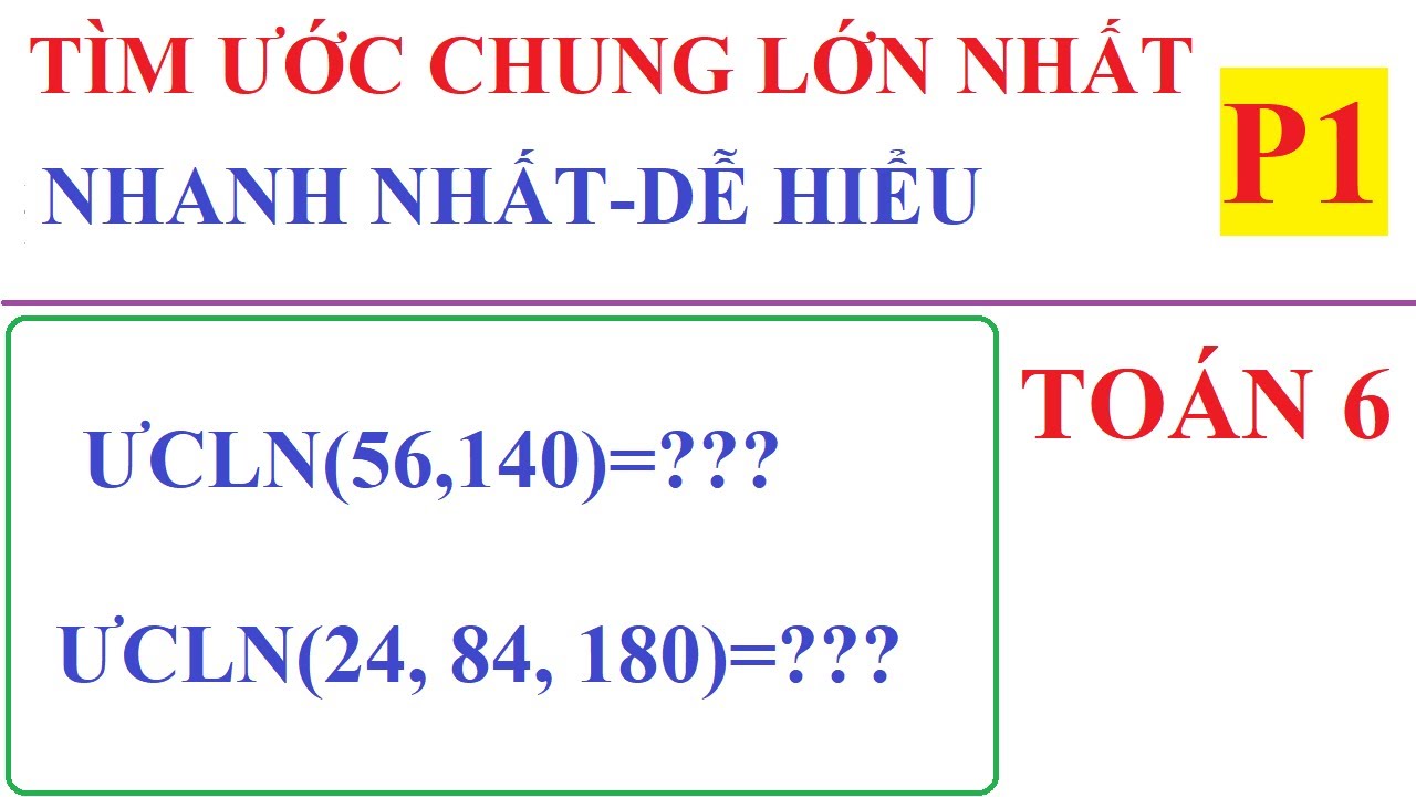 Tìm Ước Chung Lớn Nhất Online