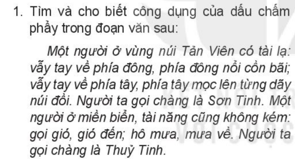 Công dụng của dấu chấm phẩy trong đoạn văn