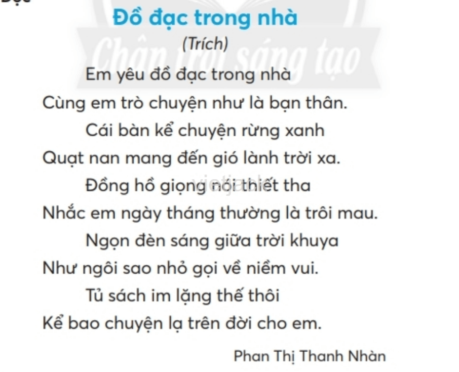 Tìm và Ghi Lại Ít Nhất 10 Từ Chỉ Sự Vật Trong Bài Thơ "Đồ Đạc Trong Nhà"