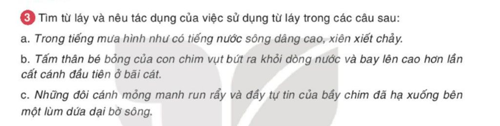 Tìm và nêu tác dụng của từ láy trong các câu sau