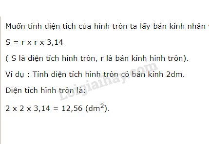 Tính bán kính hình tròn khi biết diện tích lớp 5 Gallery 2