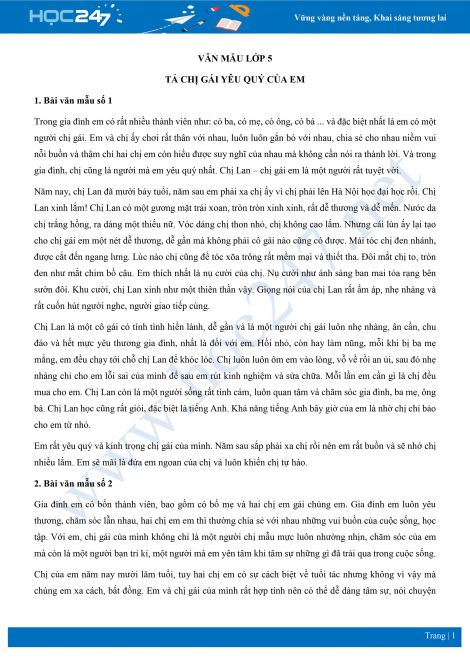 Bài Văn Tả Chị Gái Lớp 7 Gallery 2