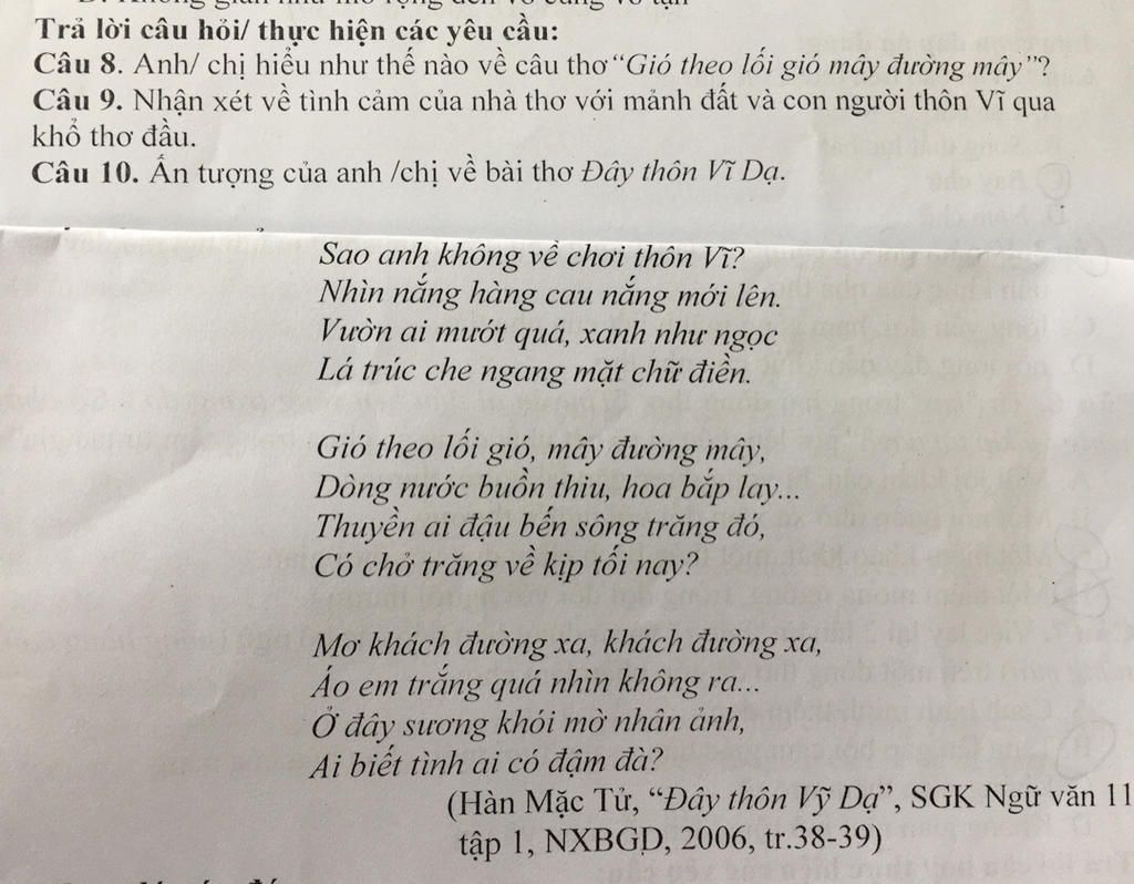Nhận xét về tình cảm của nhà thơ với mảnh đất và con người Thôn Vĩ qua khổ thơ đầu Gallery 2