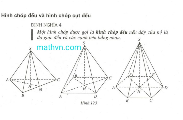 Tính chất khối chóp đều