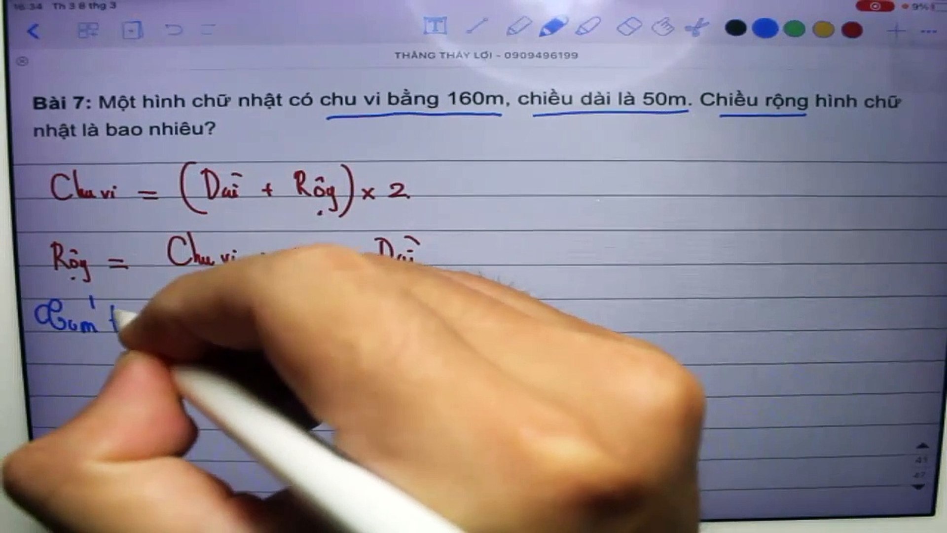 Cách tính chiều dài hình chữ nhật khi biết chiều rộng Gallery 1