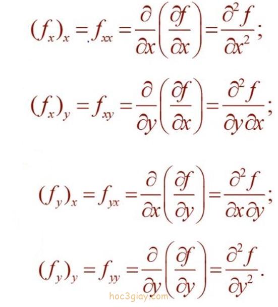 Tính Đạo Hàm Riêng Cấp 2