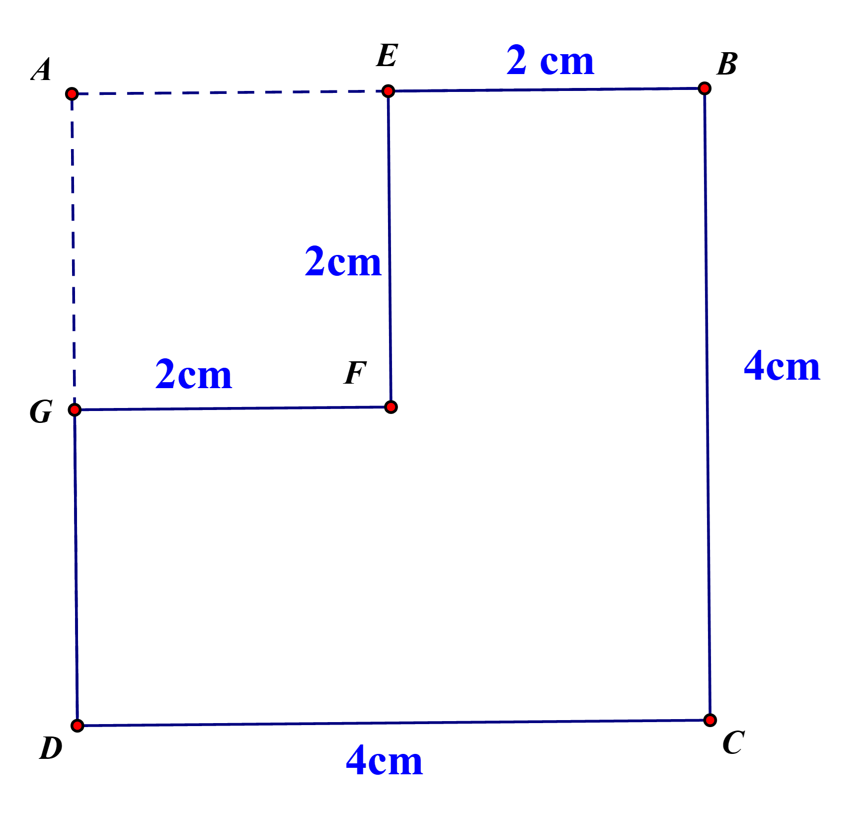 Tính diện tích hình vuông ABCD