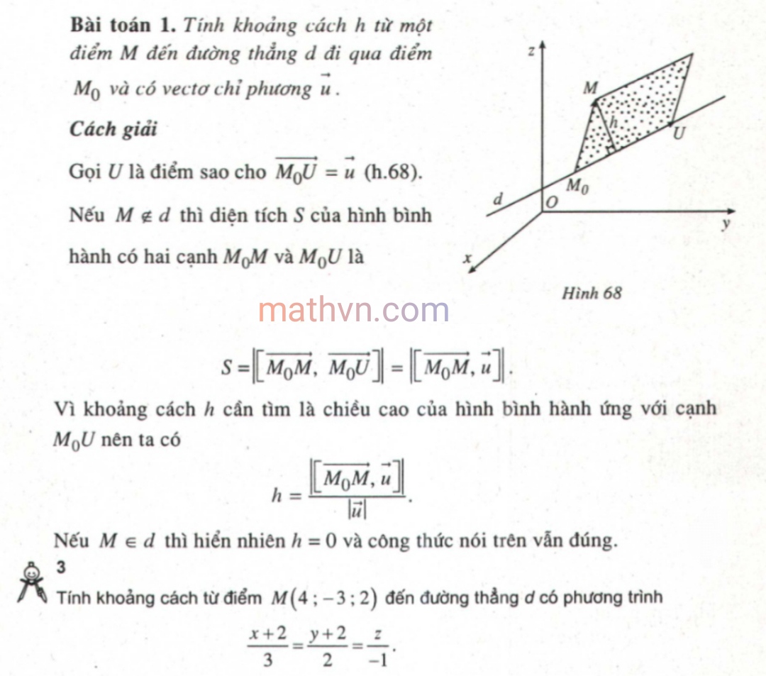 Tính Khoảng Cách Từ Điểm Đến Đường Thẳng Lớp 12
