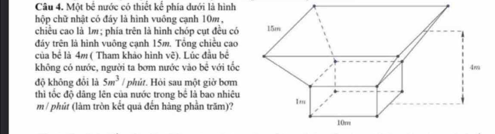Bể nước hình hộp chữ nhật đáy vuông cạnh 4m Gallery 2