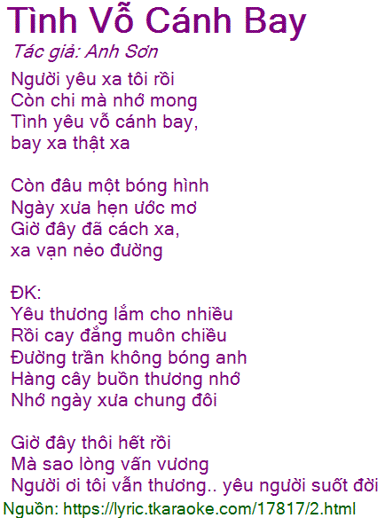 Tình Vỗ Cánh Bay