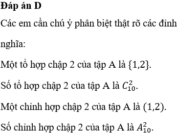 Tổ hợp chập 2 của 10 bằng bao nhiêu?