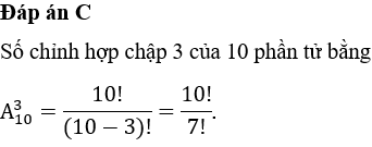 Tổ hợp chập 3 của 10 là bao nhiêu?