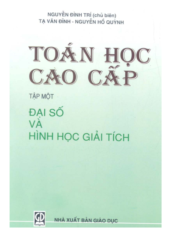 Toán Cao Cấp 1 PDF