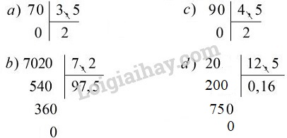 Chia một số tự nhiên cho một số thập phân lớp 5