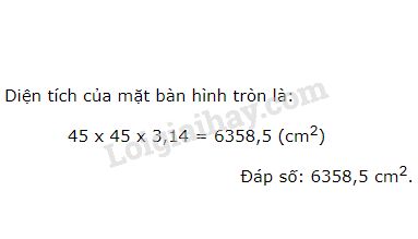 Toán lớp 5 trang 100: Diện tích hình tròn