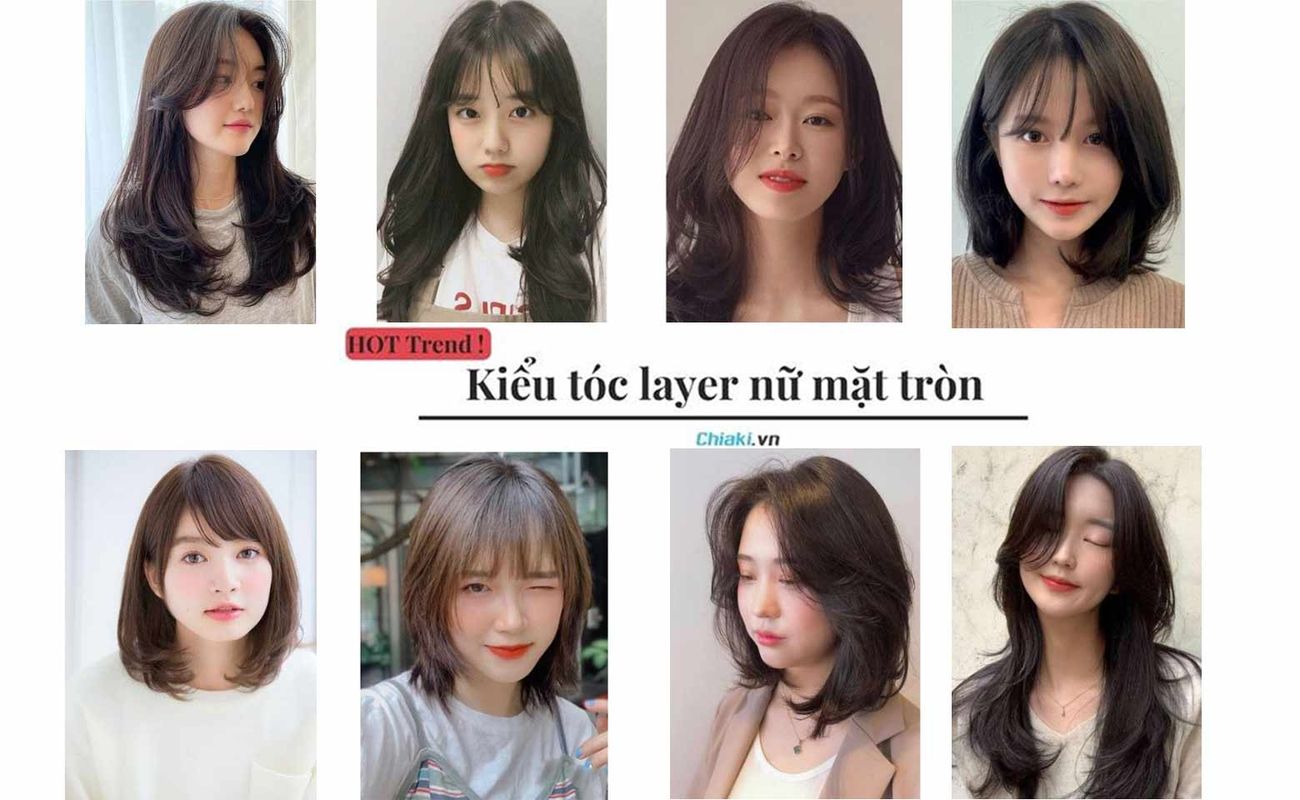 Tóc đẹp cho học sinh nữ cấp 2 mặt tròn