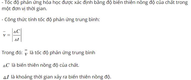 Tốc độ phản ứng được xác định bởi độ biến thiên