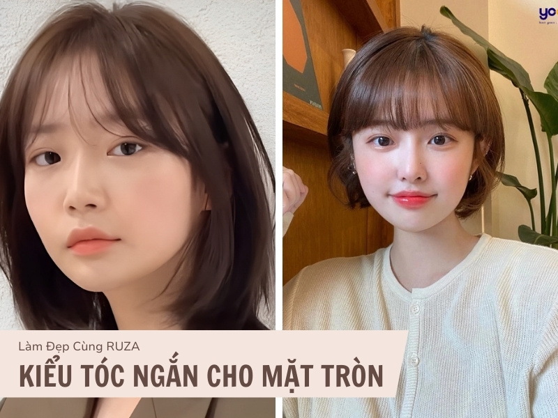 Tóc ngắn trẻ trung cho mặt tròn