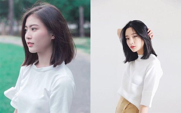 Kiểu tóc ngang vai phù hợp với mặt tròn không mái